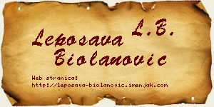 Leposava Biolanović vizit kartica